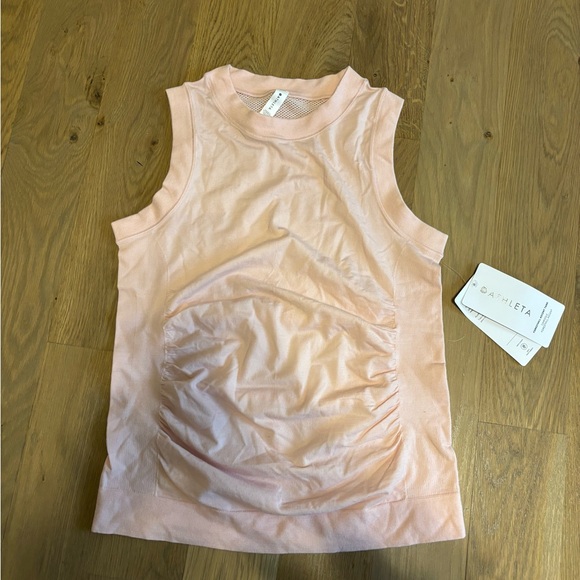 Athleta Tops - NWT Athleta Orchid Pink Seamless Fitted Ruched Foresthill Wool Ascent Tank M